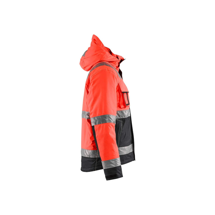 Blaklader 48701987 Hi-Vis Winter Jacket Red/Black Right #colour_red-black