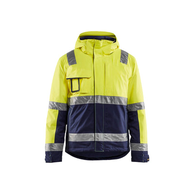 Blaklader 48701987 Hi-Vis Winter Jacket Yellow/Navy Blue Main #colour_yellow-navy-blue