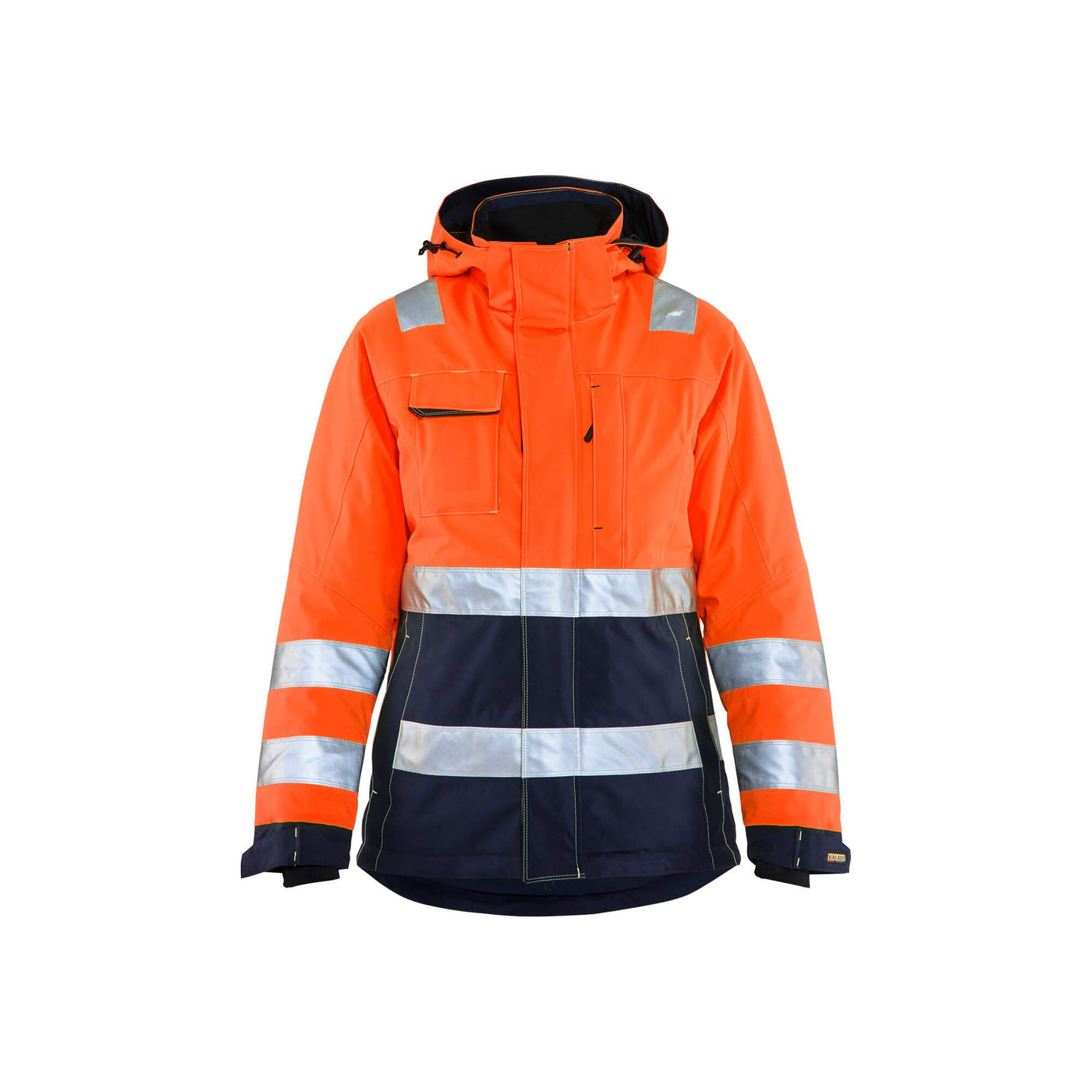 Blaklader 48721987 Hi-Vis Winter Jacket Orange/Navy Blue Main #colour_orange-navy-blue