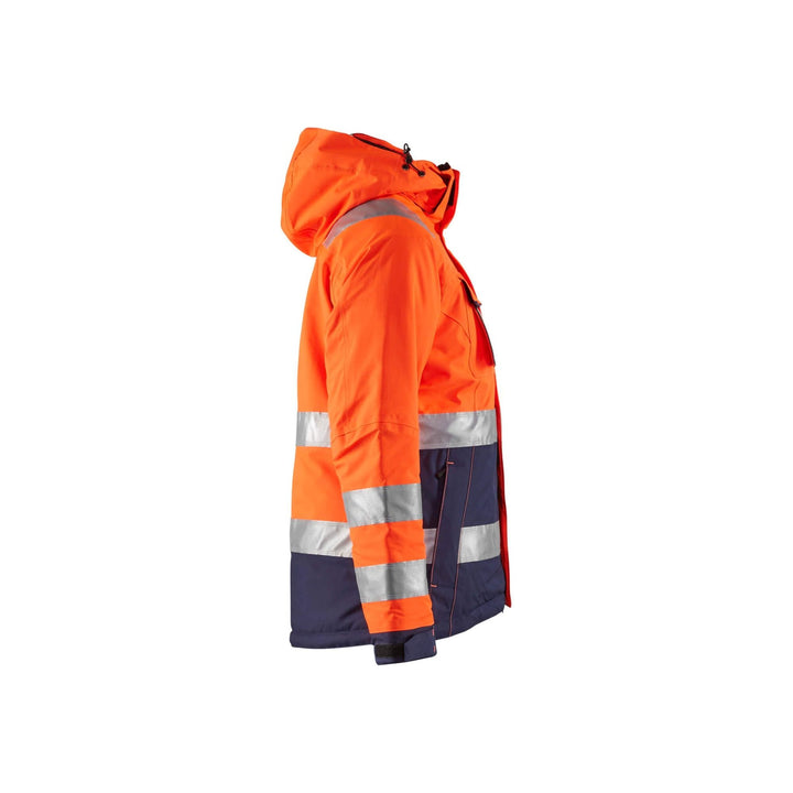 Blaklader 48721987 Hi-Vis Winter Jacket Orange/Navy Blue Right #colour_orange-navy-blue