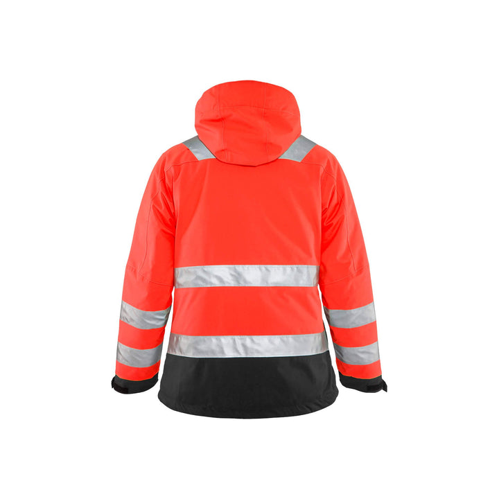 Blaklader 48721987 Hi-Vis Winter Jacket Red/Black Rear #colour_red-black