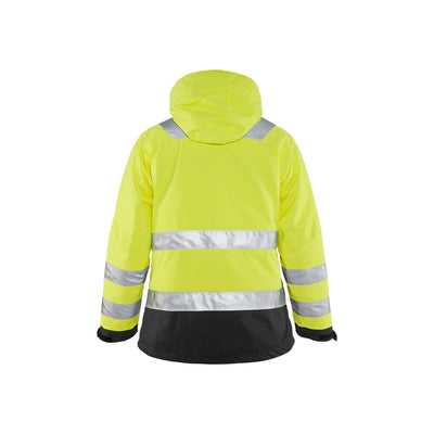 Blaklader 48721987 Hi-Vis Winter Jacket Yellow/Black Rear #colour_yellow-black