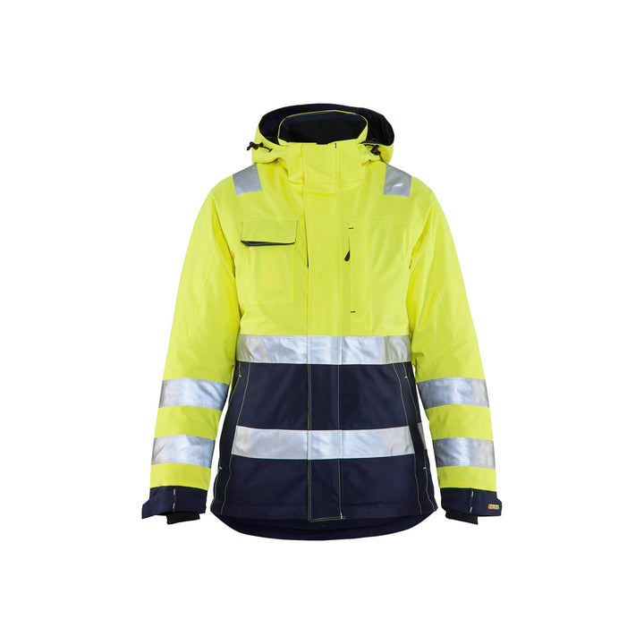 Blaklader 48721987 Hi-Vis Winter Jacket Yellow/Navy Blue Main #colour_yellow-navy-blue