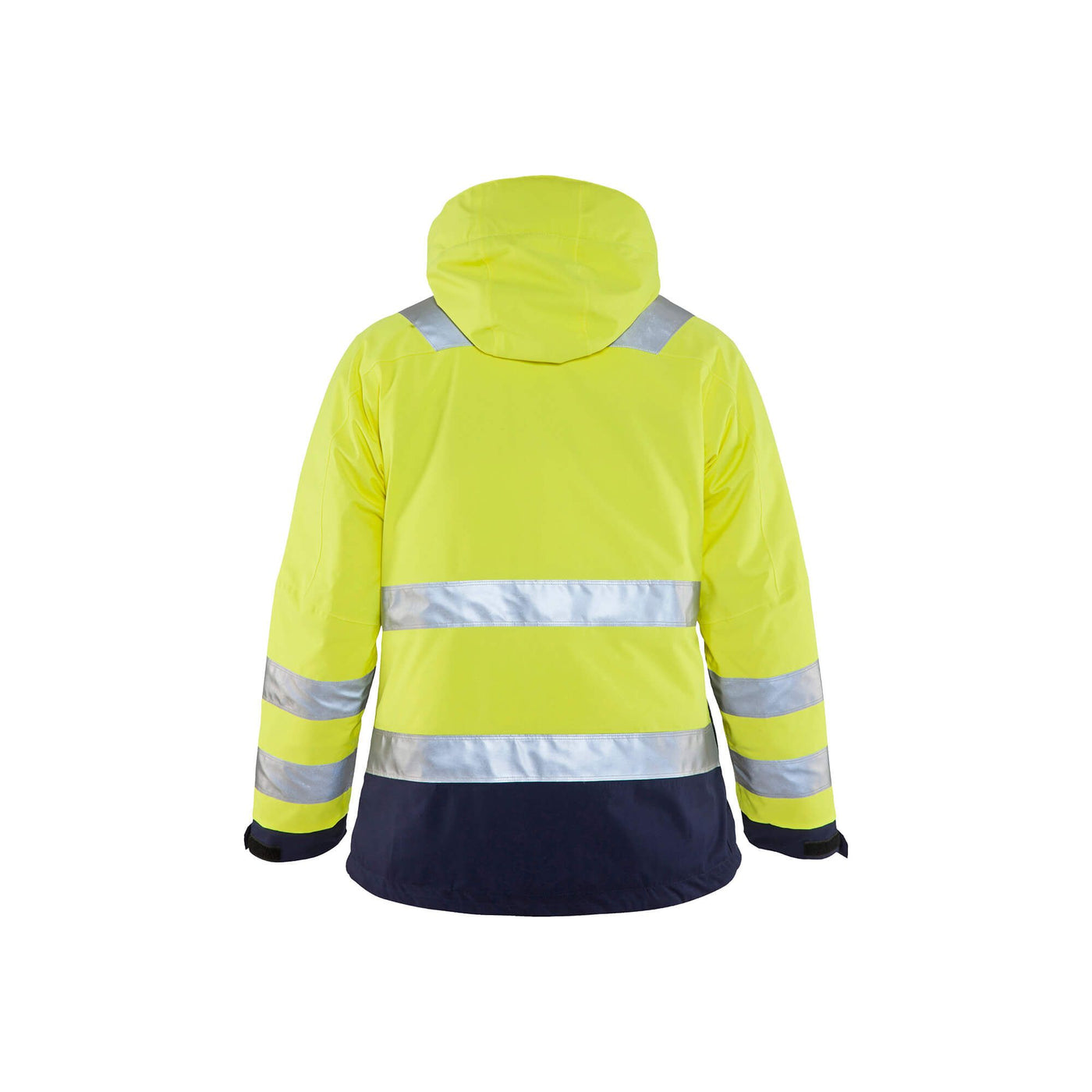 Blaklader 48721987 Hi-Vis Winter Jacket Yellow/Navy Blue Rear #colour_yellow-navy-blue