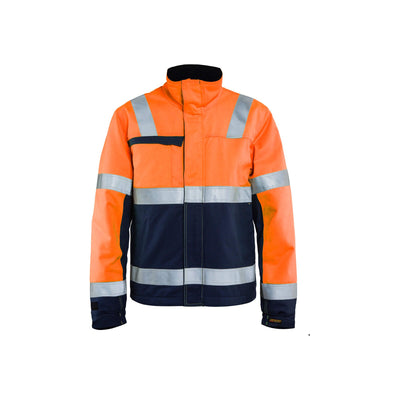 Blaklader 40691513 Hi-Vis Winter Jacket Multinorm Orange/Navy Blue Main #colour_orange-navy-blue