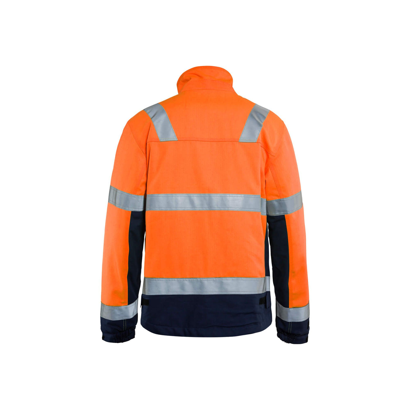 Blaklader 40691513 Hi-Vis Winter Jacket Multinorm Orange/Navy Blue Rear #colour_orange-navy-blue