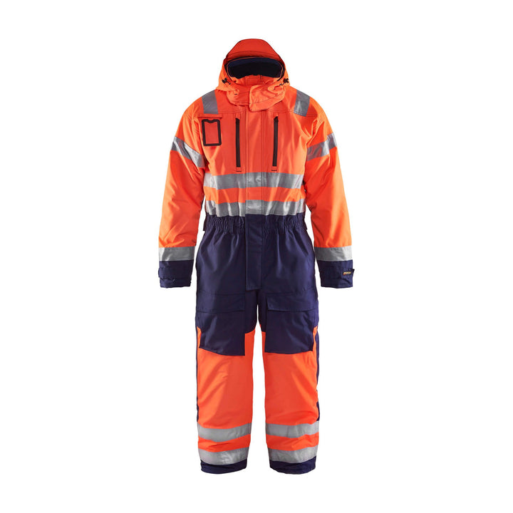 Blaklader 67631977 Hi-Vis Winter Overalls Orange/Navy Blue Main #colour_orange-navy-blue