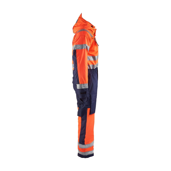 Blaklader 67631977 Hi-Vis Winter Overalls Orange/Navy Blue Right #colour_orange-navy-blue