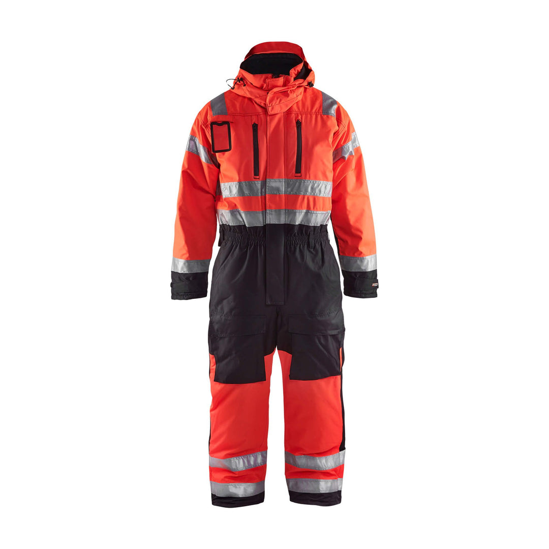 Blaklader 67631977 Hi-Vis Winter Overalls Red/Black Main #colour_red-black