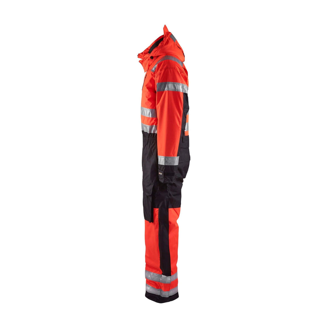 Blaklader 67631977 Hi-Vis Winter Overalls Red/Black Left #colour_red-black