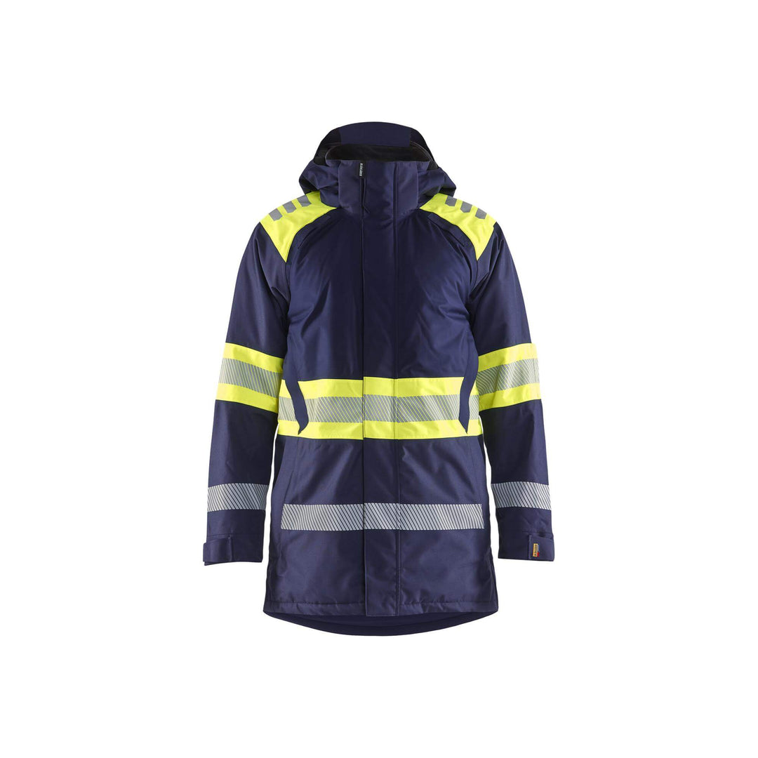 Blaklader 44851977 Hi-Vis Winter Parka Navy Blue/Hi-Vis Yellow Main #colour_navy-blue-hi-vis-yellow