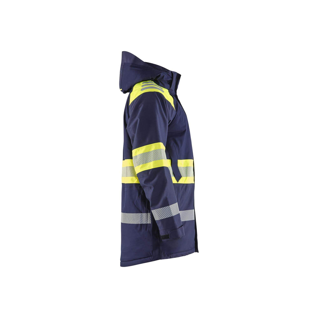 Blaklader 44851977 Hi-Vis Winter Parka Navy Blue/Hi-Vis Yellow Right #colour_navy-blue-hi-vis-yellow