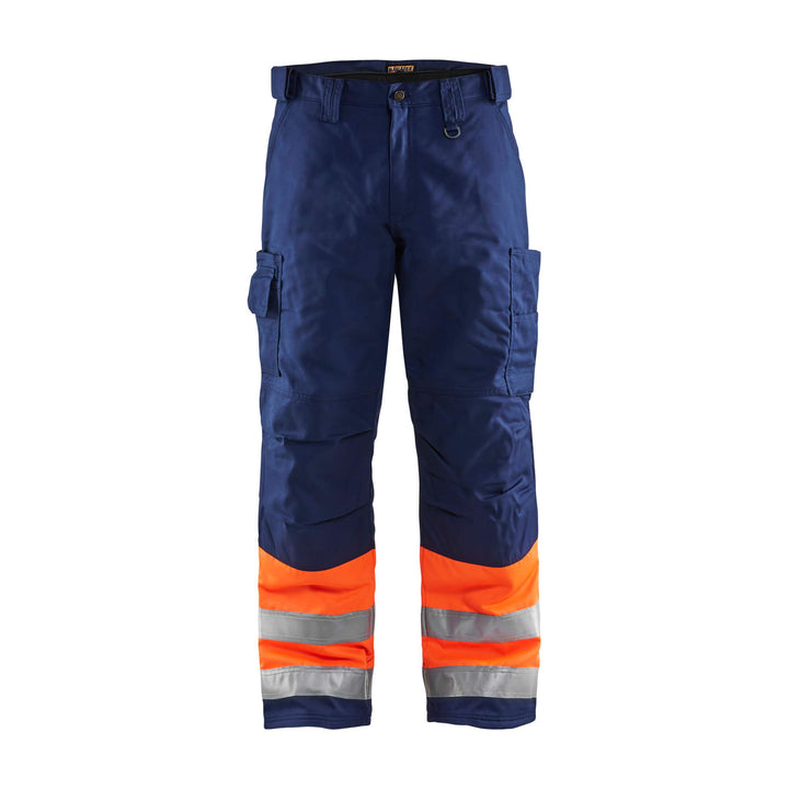 Blaklader 18621811 Hi-Vis Winter Trousers Orange/Navy Blue Main #colour_orange-navy-blue