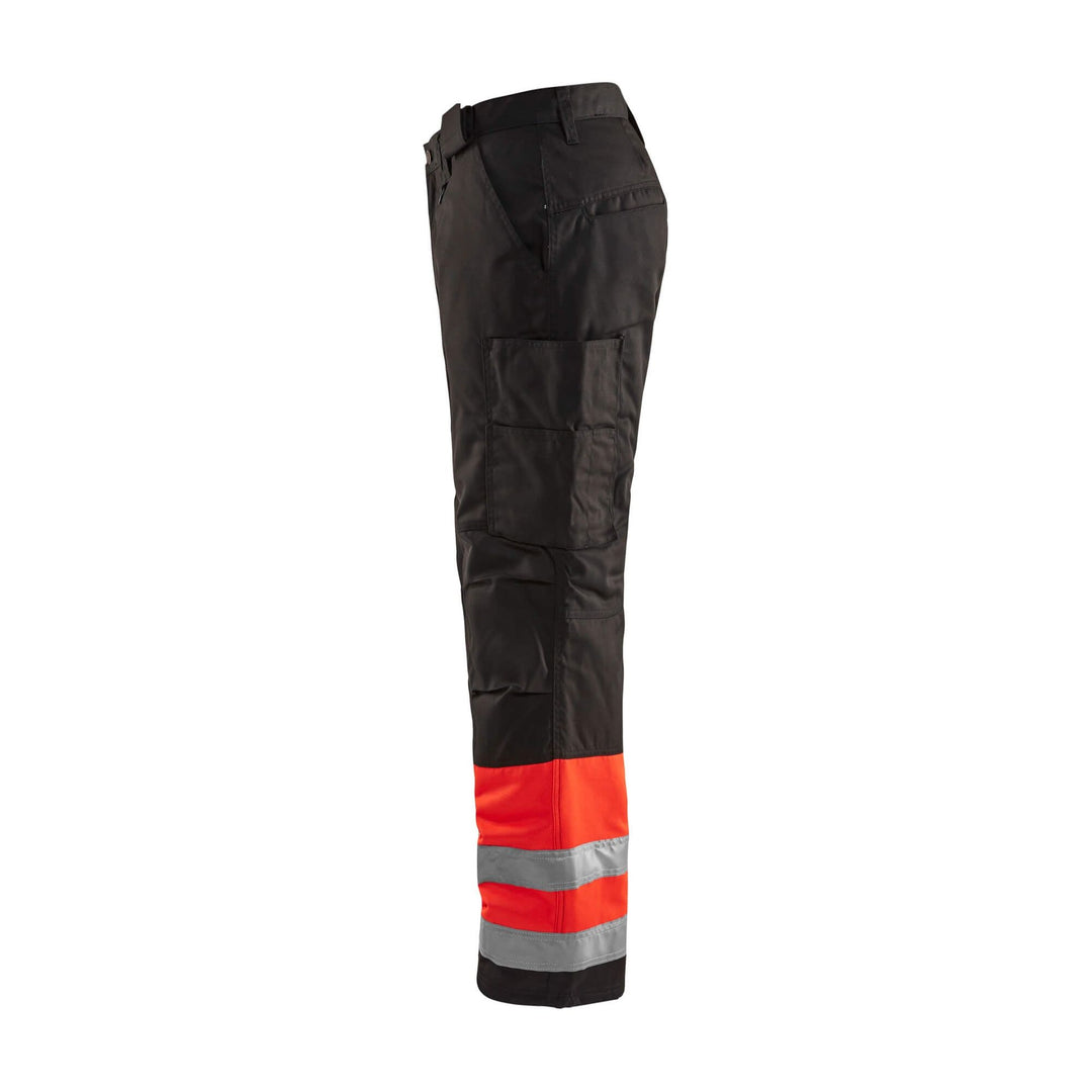 Blaklader 18621811 Hi-Vis Winter Trousers Red/Black Left #colour_red-black