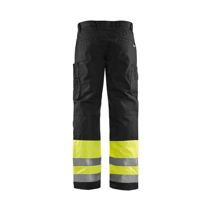 Blaklader 18621811 Hi-Vis Winter Trousers Yellow/Black Rear #colour_yellow-black