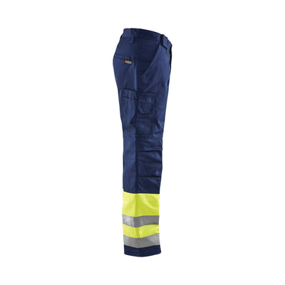 Blaklader 18621811 Hi-Vis Winter Trousers Yellow/Navy Blue Right #colour_yellow-navy-blue