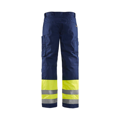 Blaklader 18621811 Hi-Vis Winter Trousers Yellow/Navy Blue Rear #colour_yellow-navy-blue