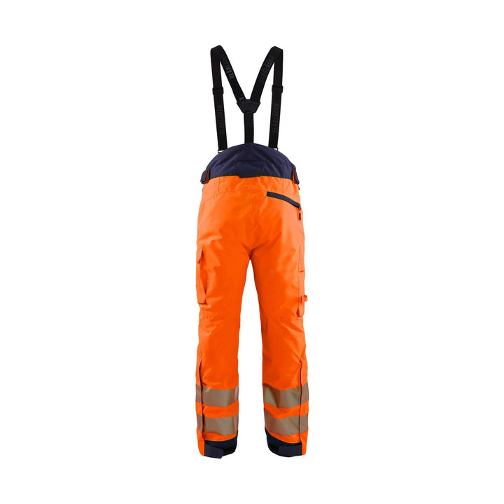 Blaklader 18751977 Hi-Vis Winter Trousers Orange/Navy Blue Rear #colour_orange-navy-blue