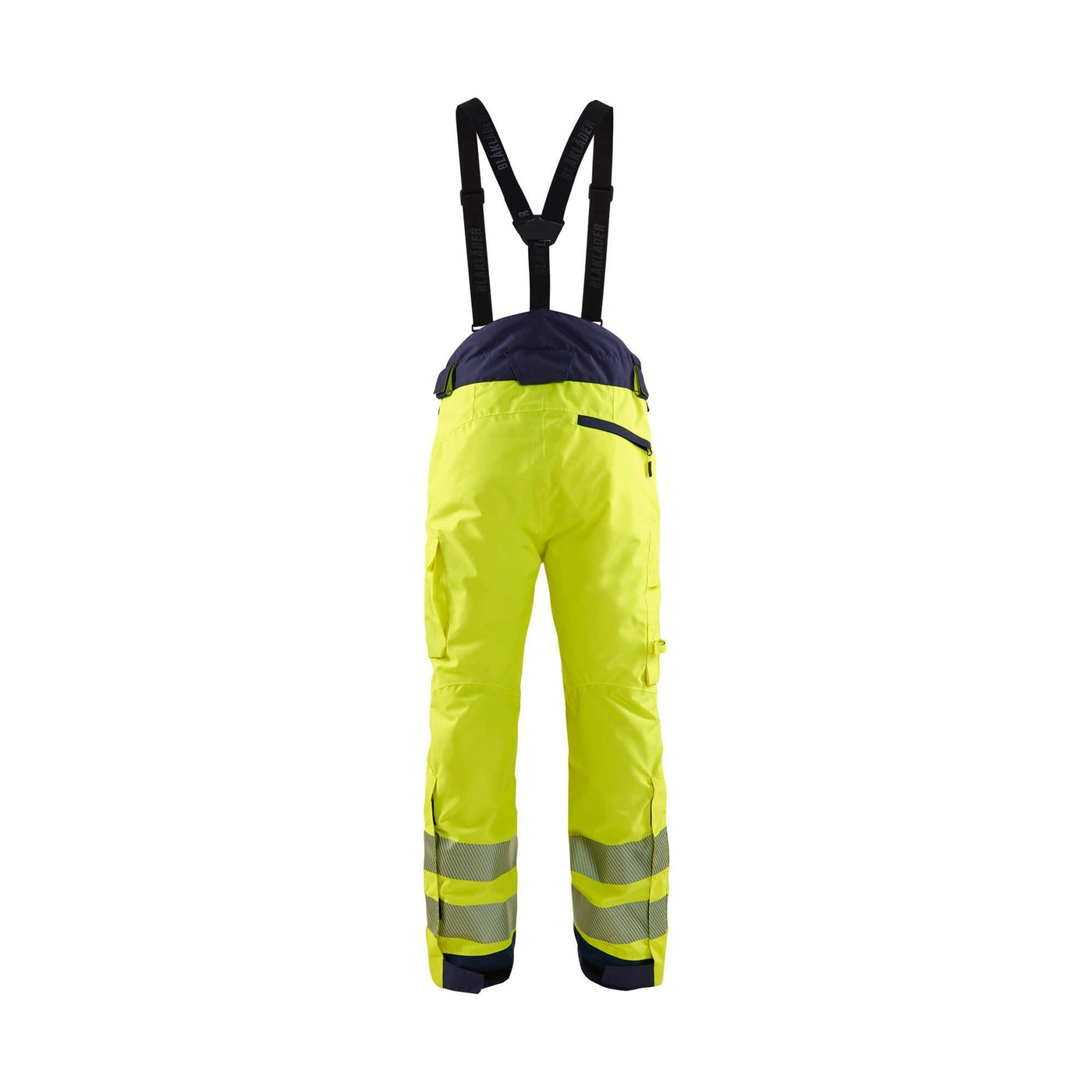 Blaklader 18751977 Hi-Vis Winter Trousers Yellow/Navy Blue Rear #colour_yellow-navy-blue