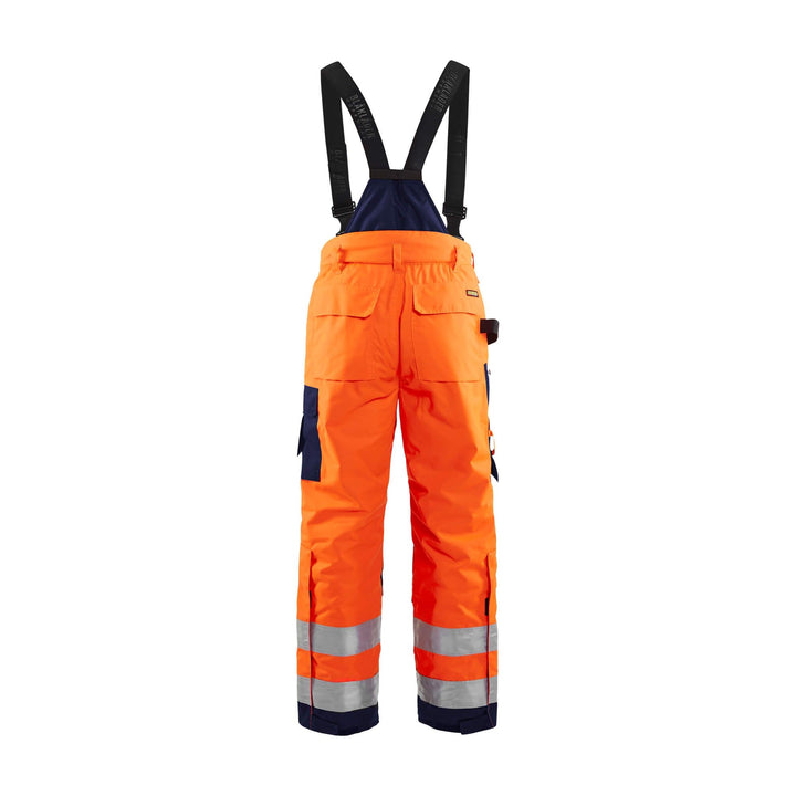 Blaklader 18851977 Hi-Vis Winter Trousers Orange/Navy Blue Rear #colour_orange-navy-blue