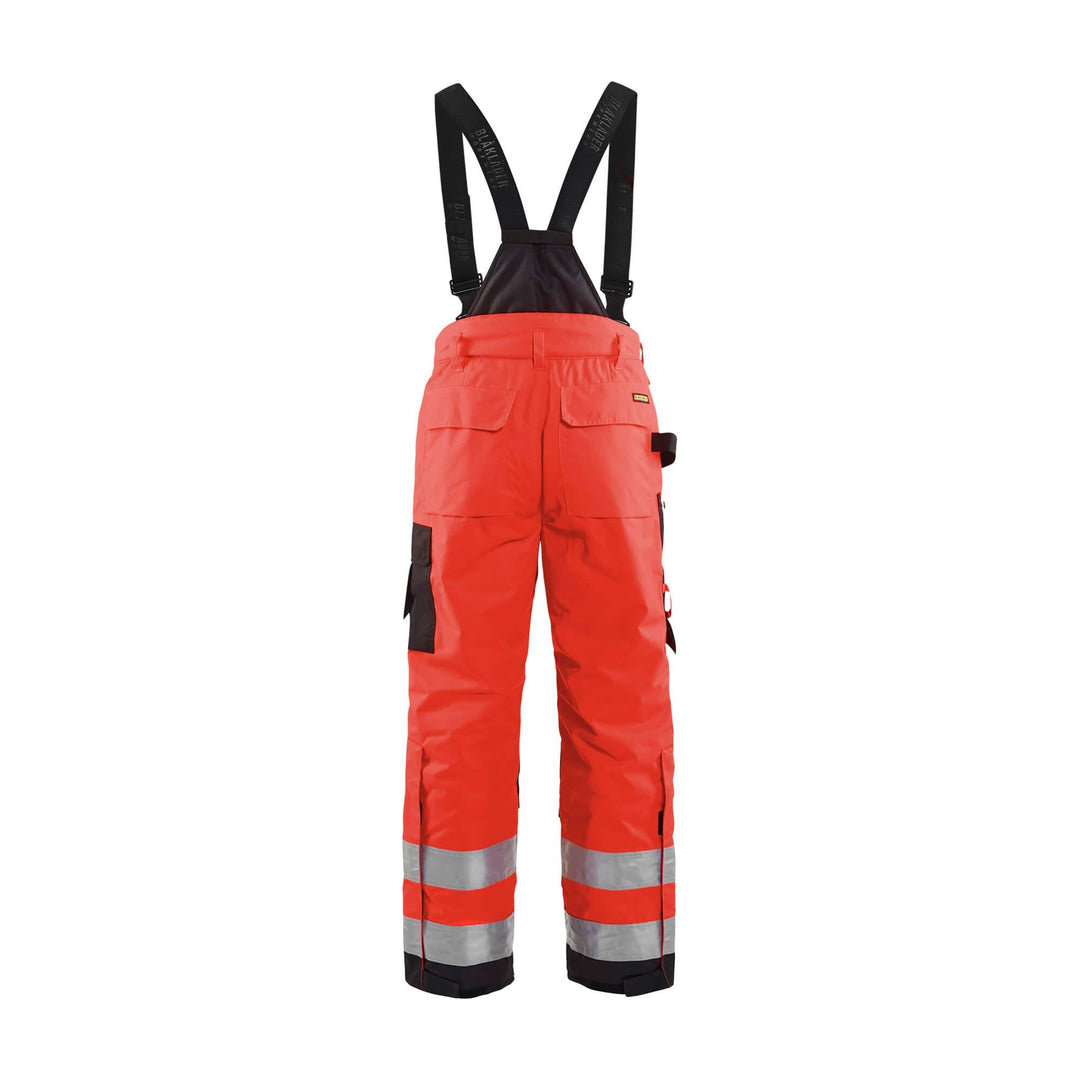 Blaklader 18851977 Hi-Vis Winter Trousers Red/Black Rear #colour_red-black