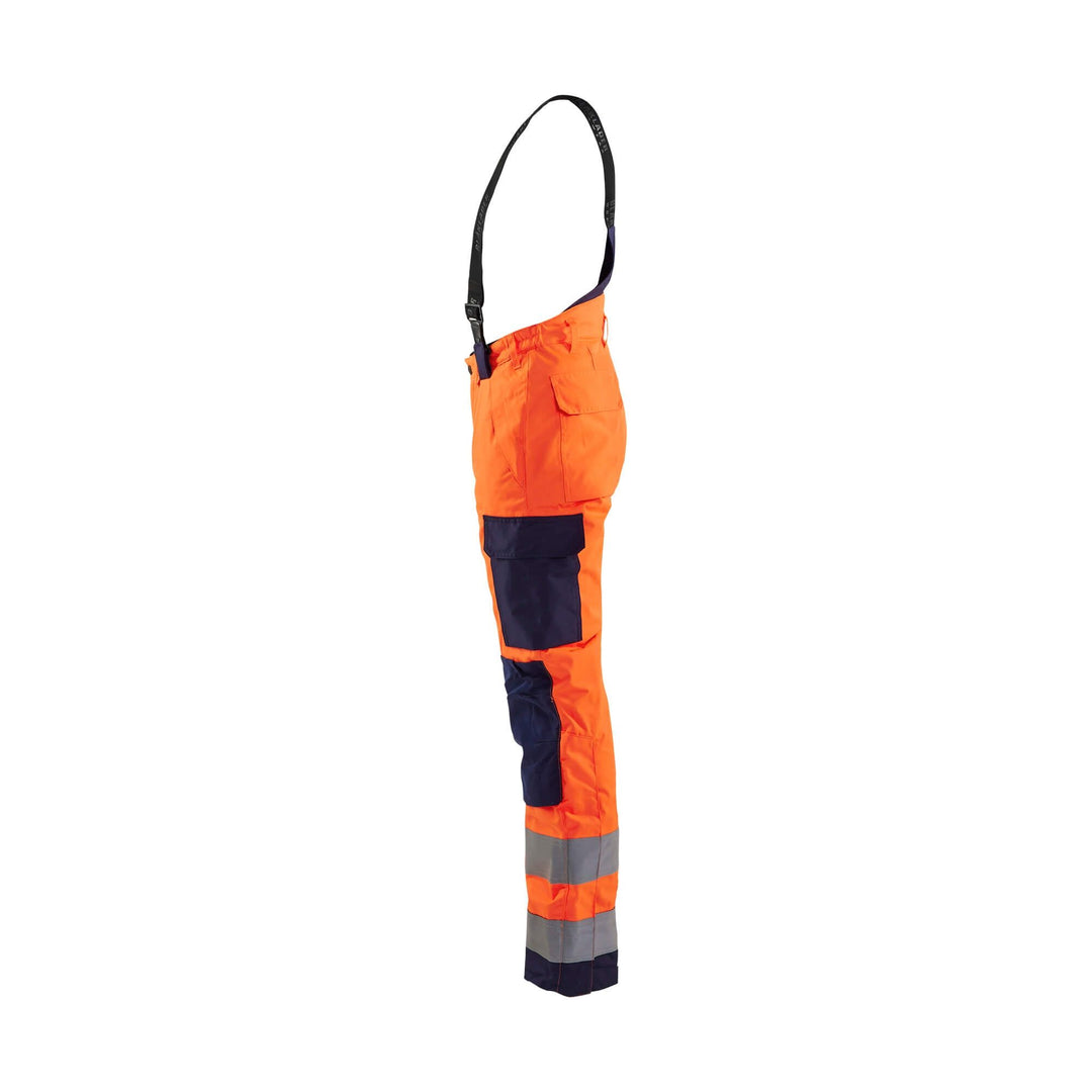 Blaklader 78851977 Hi-Vis Winter Trousers Orange/Navy Blue Left #colour_orange-navy-blue