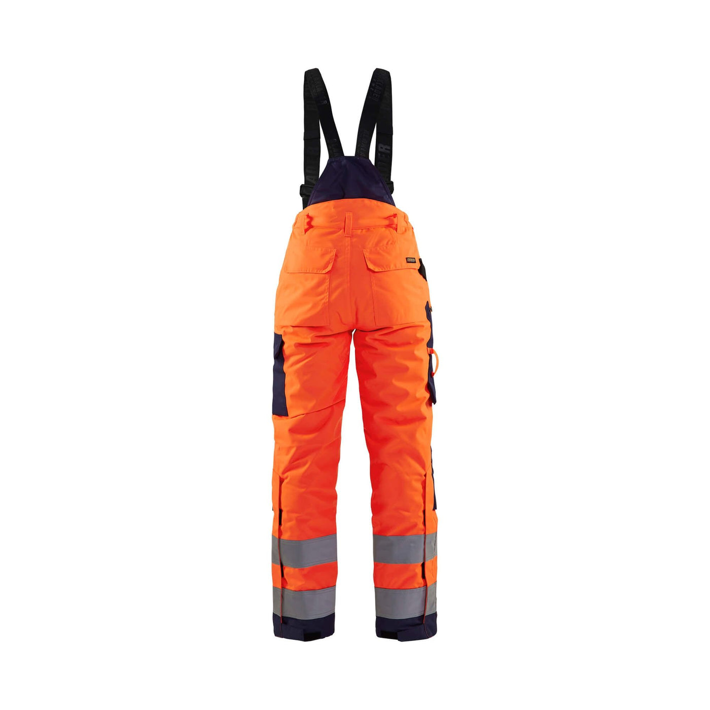 Blaklader 78851977 Hi-Vis Winter Trousers Orange/Navy Blue Rear #colour_orange-navy-blue