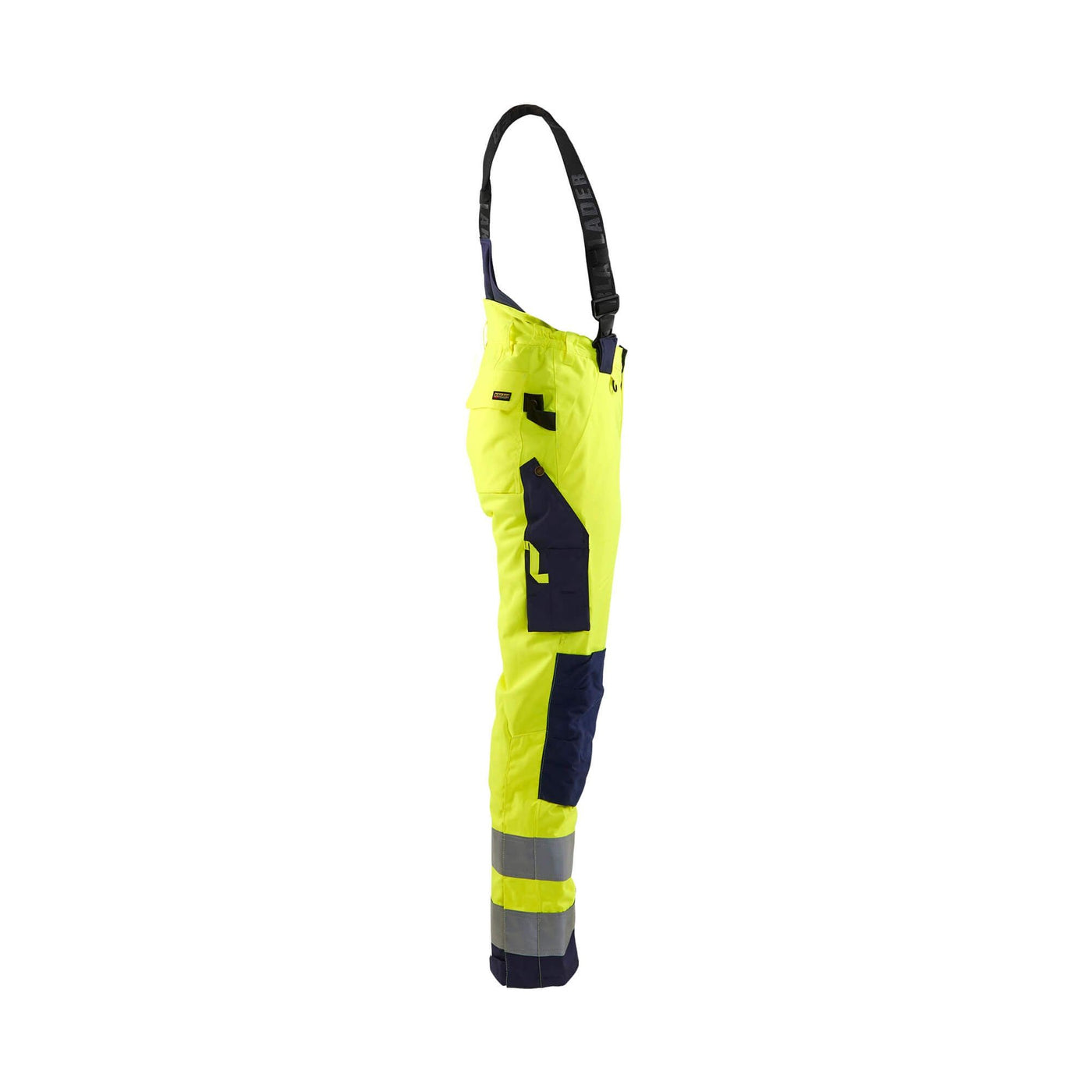 Blaklader 78851977 Hi-Vis Winter Trousers Yellow/Navy Blue Right #colour_yellow-navy-blue