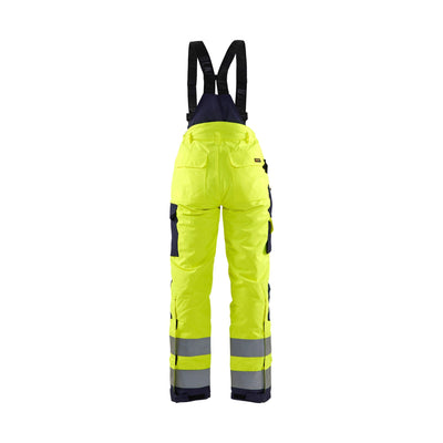 Blaklader 78851977 Hi-Vis Winter Trousers Yellow/Navy Blue Rear #colour_yellow-navy-blue