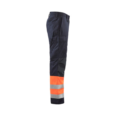 Blaklader 18691513 Hi-Vis Winter Trousers Multinorm Navy Blue/Orange Right #colour_navy-blue-orange