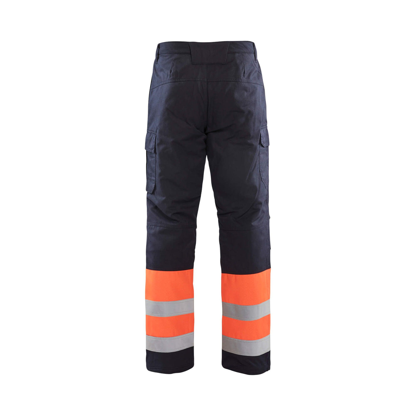 Blaklader 18691513 Hi-Vis Winter Trousers Multinorm Navy Blue/Orange Rear #colour_navy-blue-orange