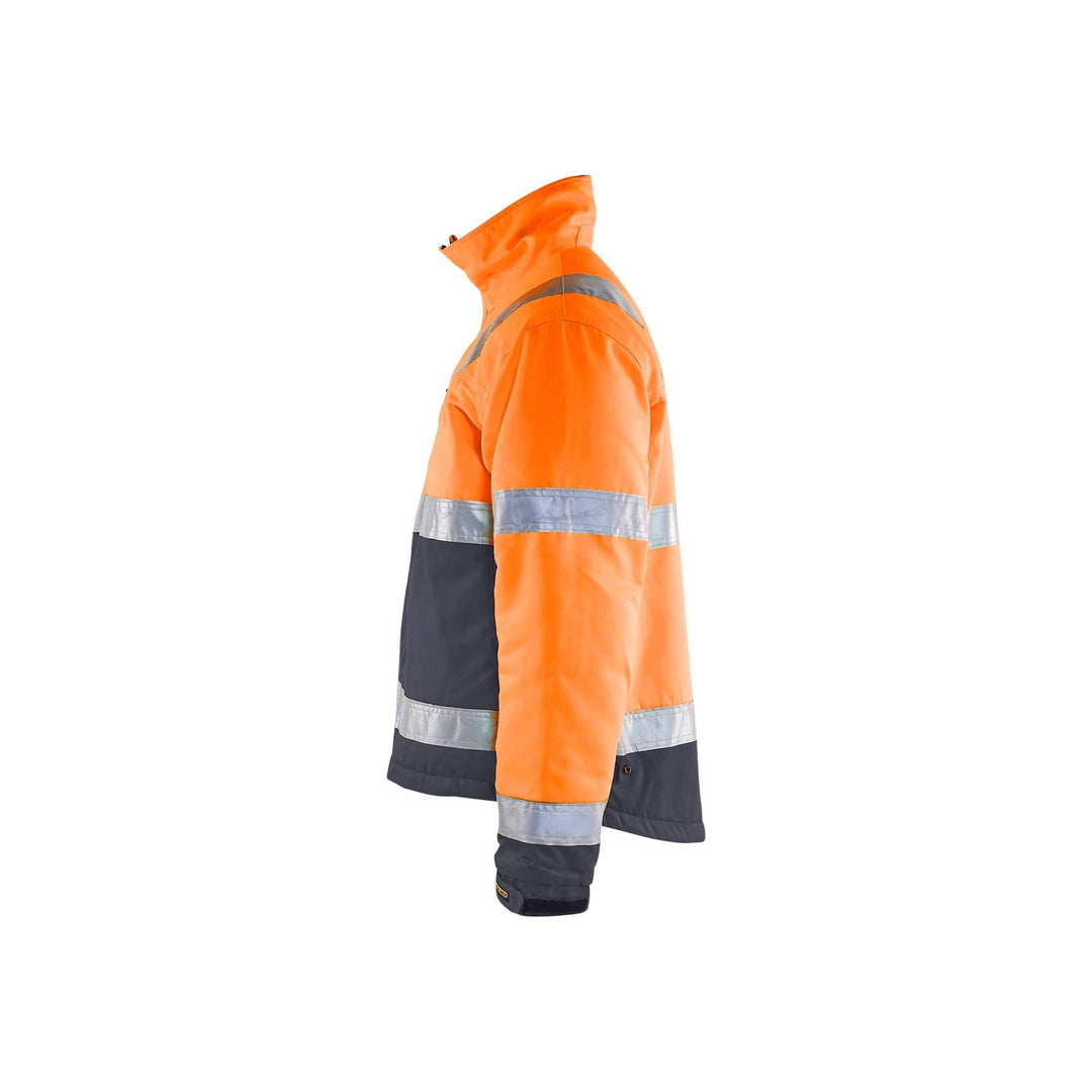 Blaklader 48621811 Hi-Vis Winter Work Jacket Hi-Vis Orange/Mid Grey Left #colour_hi-vis-orange-mid-grey