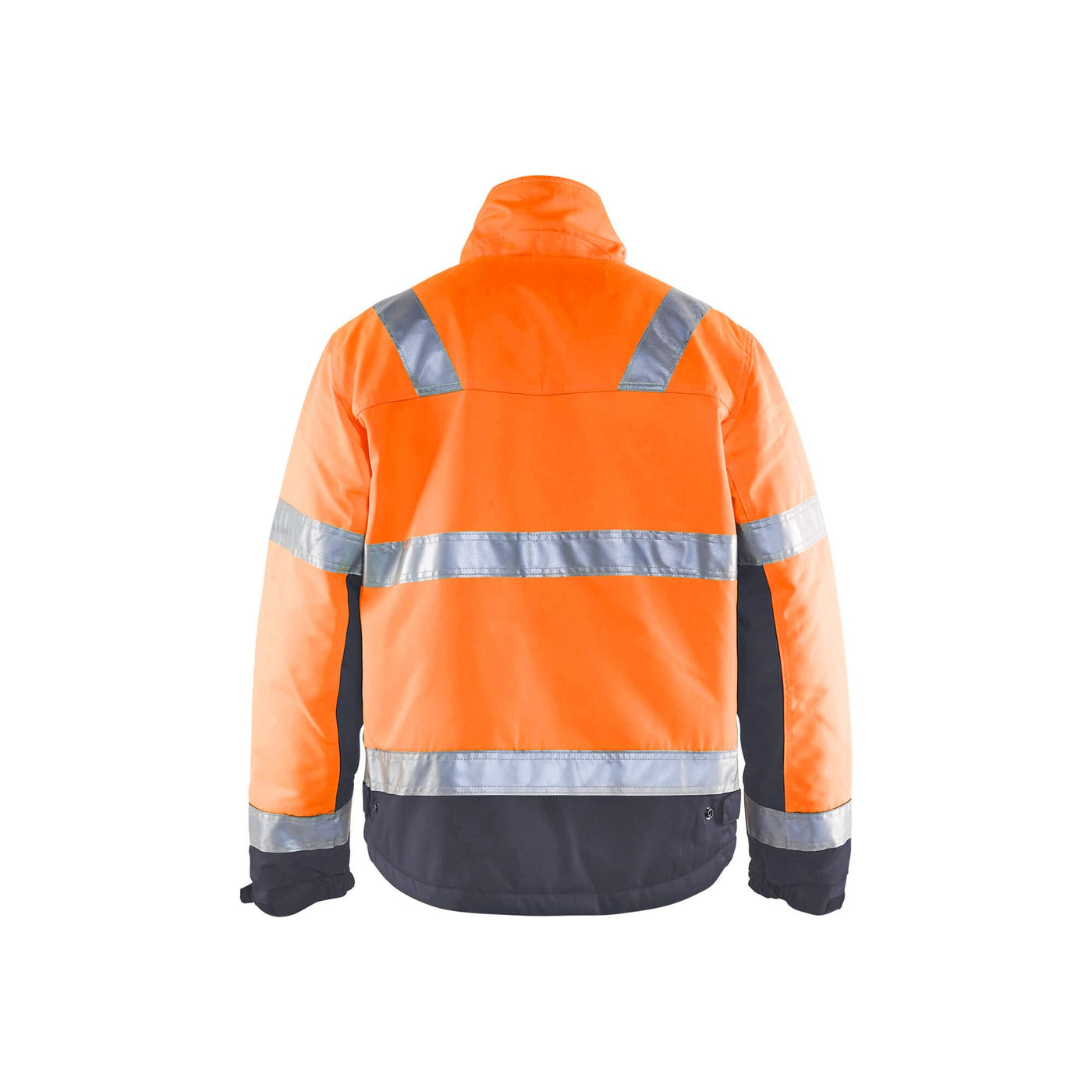 Blaklader 48621811 Hi-Vis Winter Work Jacket Hi-Vis Orange/Mid Grey Rear #colour_hi-vis-orange-mid-grey