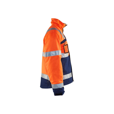 Blaklader 48621811 Hi-Vis Winter Work Jacket Orange/Navy Blue Right #colour_orange-navy-blue