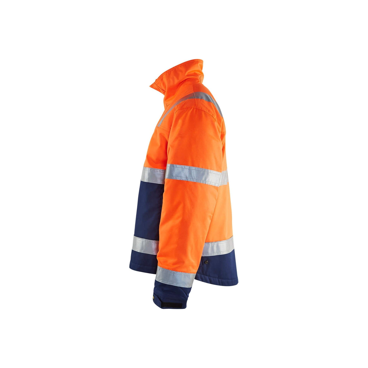 Blaklader 48621811 Hi-Vis Winter Work Jacket Orange/Navy Blue Left #colour_orange-navy-blue