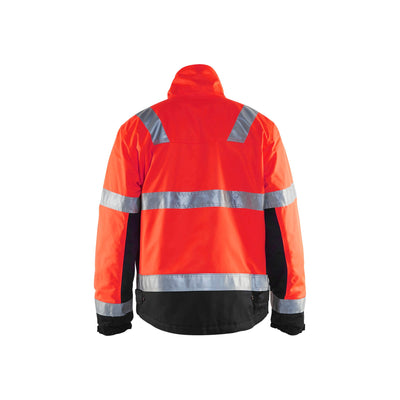 Blaklader 48621811 Hi-Vis Winter Work Jacket Red/Black Rear #colour_red-black