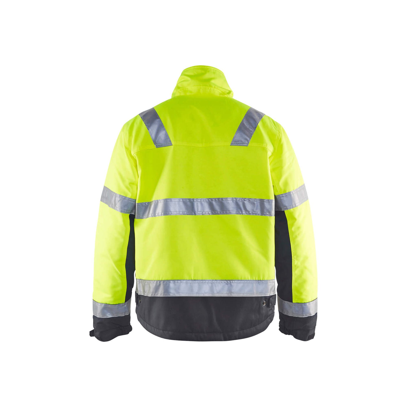 Blaklader 48621811 Hi-Vis Winter Work Jacket Yellow/Black Rear #colour_yellow-black