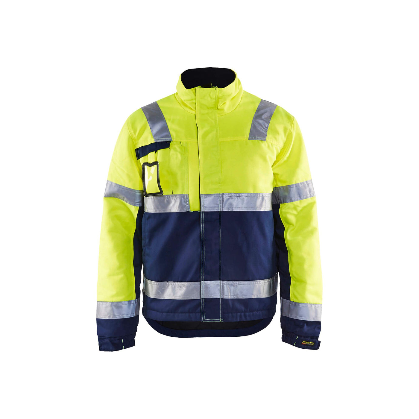 Blaklader 48621811 Hi-Vis Winter Work Jacket Yellow/Navy Blue Main #colour_yellow-navy-blue
