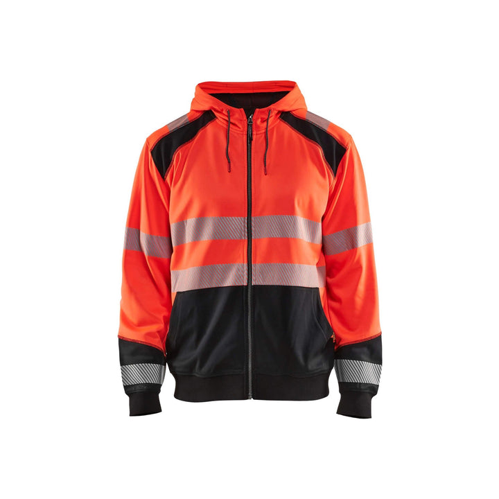 Blaklader 35462528 Hi-Vis Work Hoodie Red/Black Main #colour_red-black