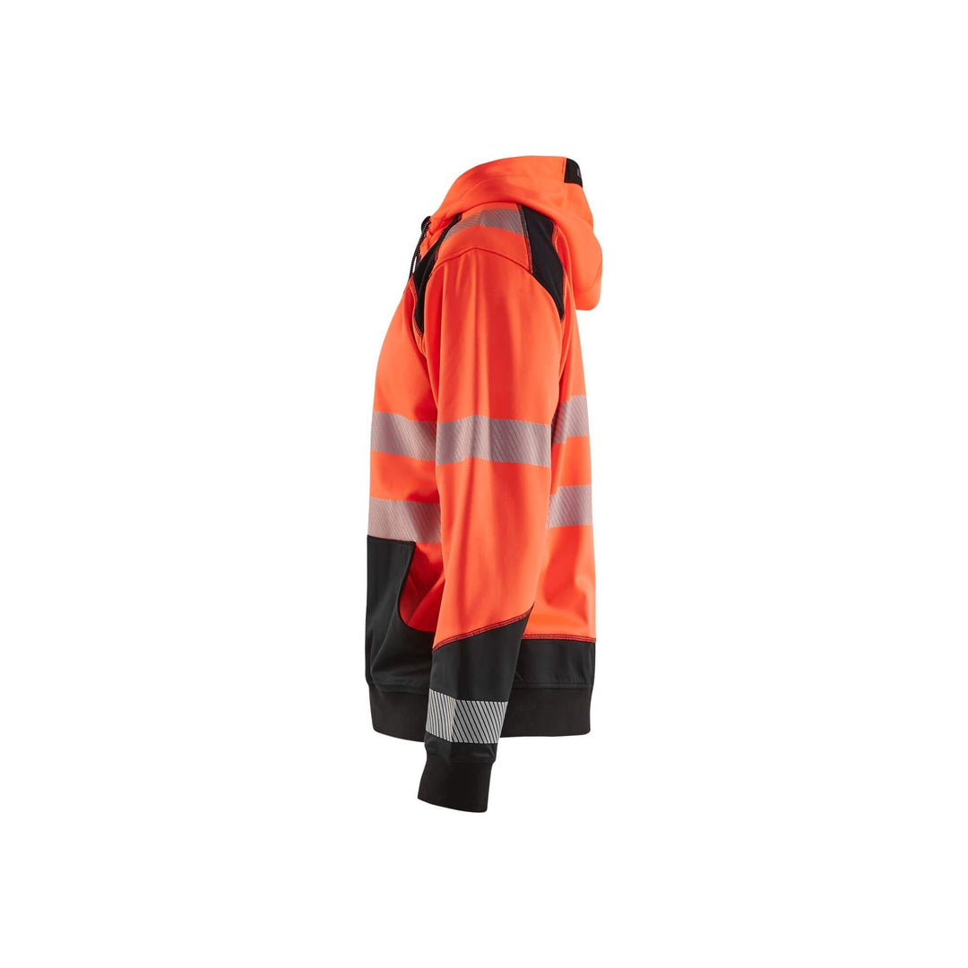 Blaklader 35462528 Hi-Vis Work Hoodie Red/Black Left #colour_red-black