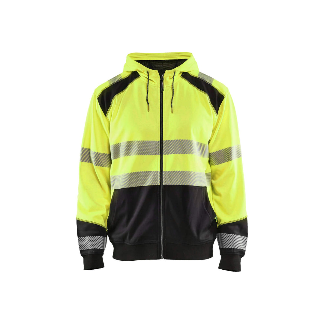 Blaklader 35462528 Hi-Vis Work Hoodie Yellow/Black Main #colour_yellow-black