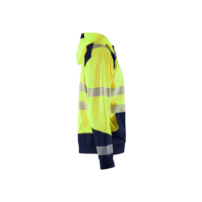 Blaklader 35462528 Hi-Vis Work Hoodie Yellow/Navy Blue Right #colour_yellow-navy-blue
