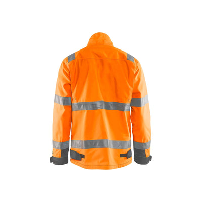 Blaklader 40641811 Hi-Vis Work Jacket Hi-Vis Orange/Mid Grey Rear #colour_hi-vis-orange-mid-grey