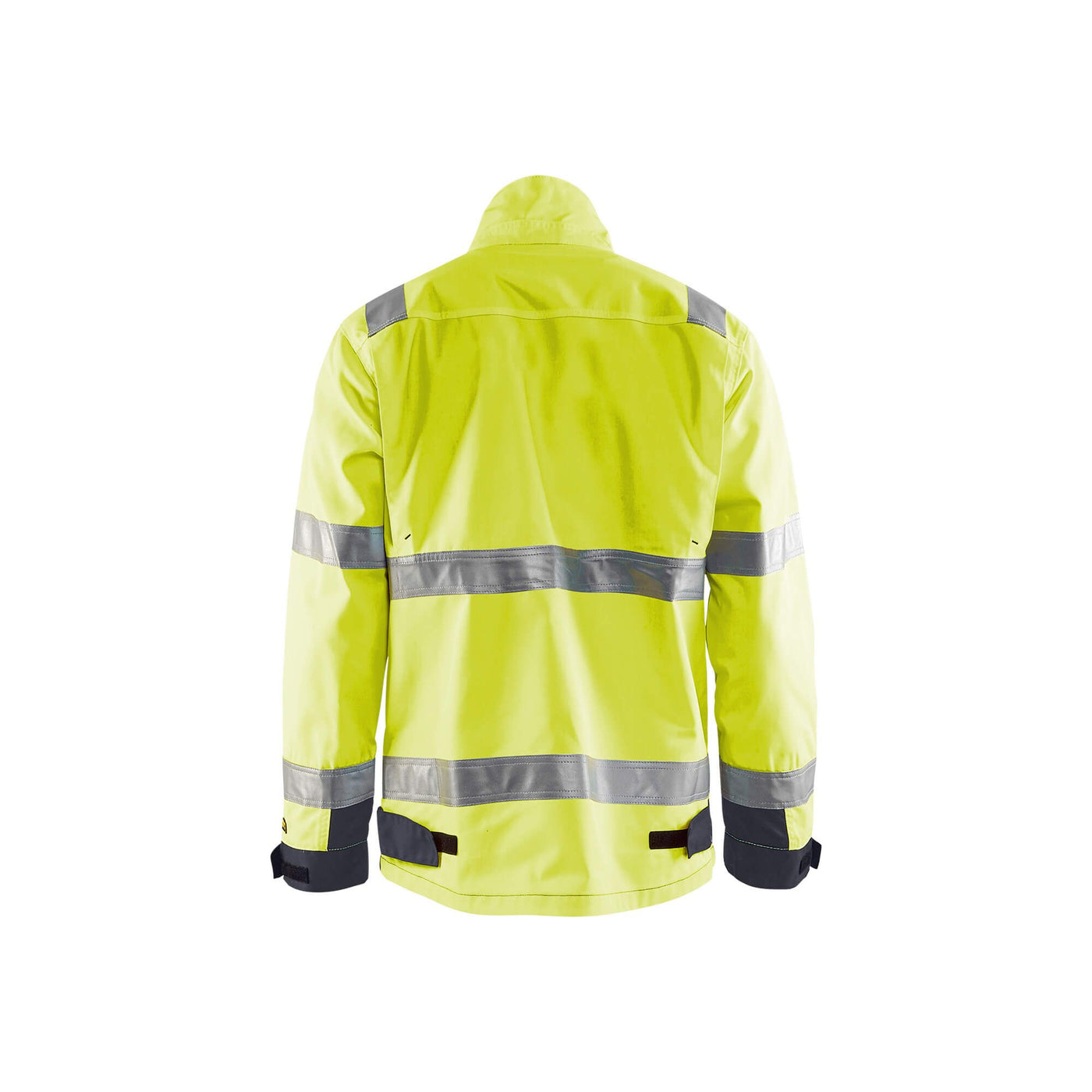 Blaklader 40641811 Hi-Vis Work Jacket Hi-Vis Yellow/Mid Grey Rear #colour_hi-vis-yellow-mid-grey