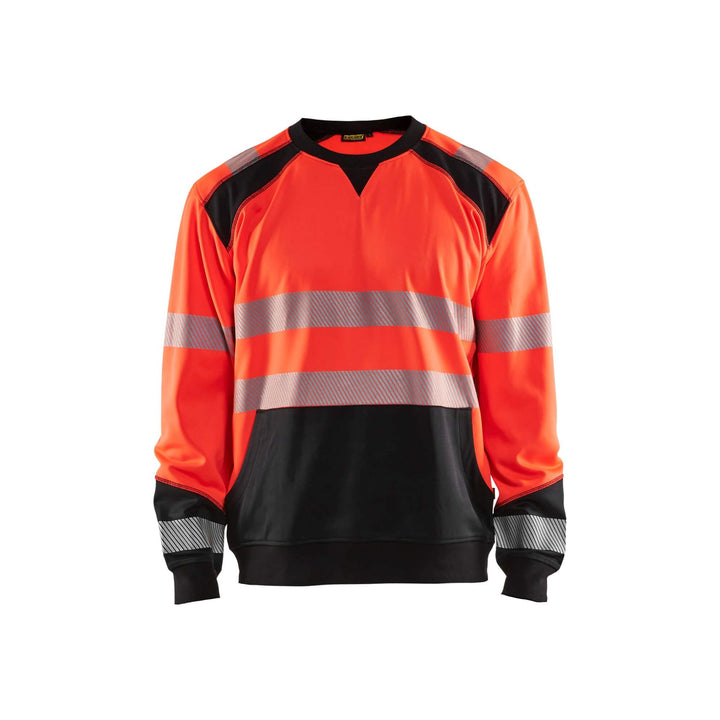 Blaklader 35412528 Hi-Vis Work Sweatshirt Red/Black Main #colour_red-black