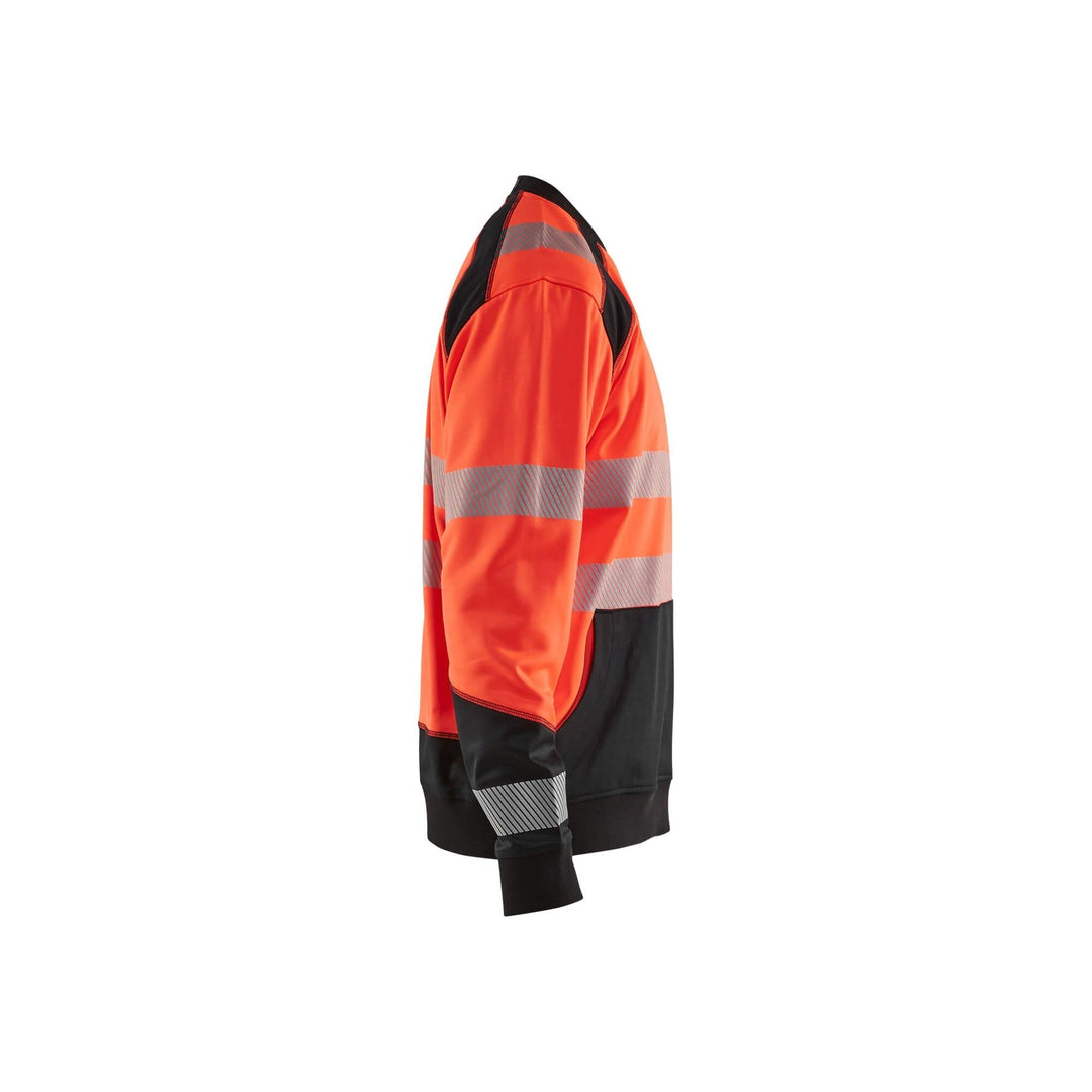 Blaklader 35412528 Hi-Vis Work Sweatshirt Red/Black Right #colour_red-black