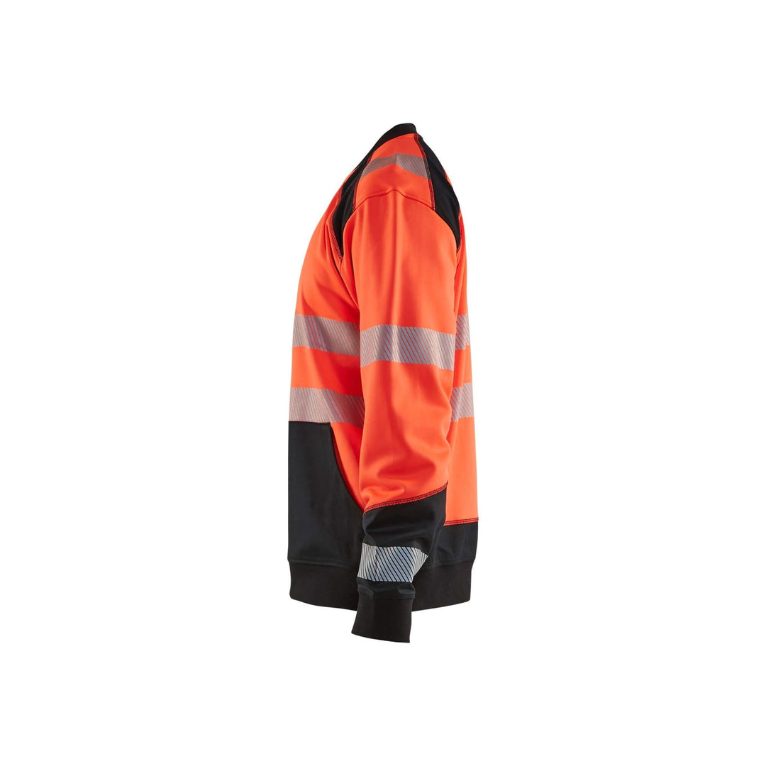 Blaklader 35412528 Hi-Vis Work Sweatshirt Red/Black Left #colour_red-black