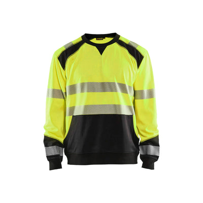 Blaklader 35412528 Hi-Vis Work Sweatshirt Yellow/Black Main #colour_yellow-black