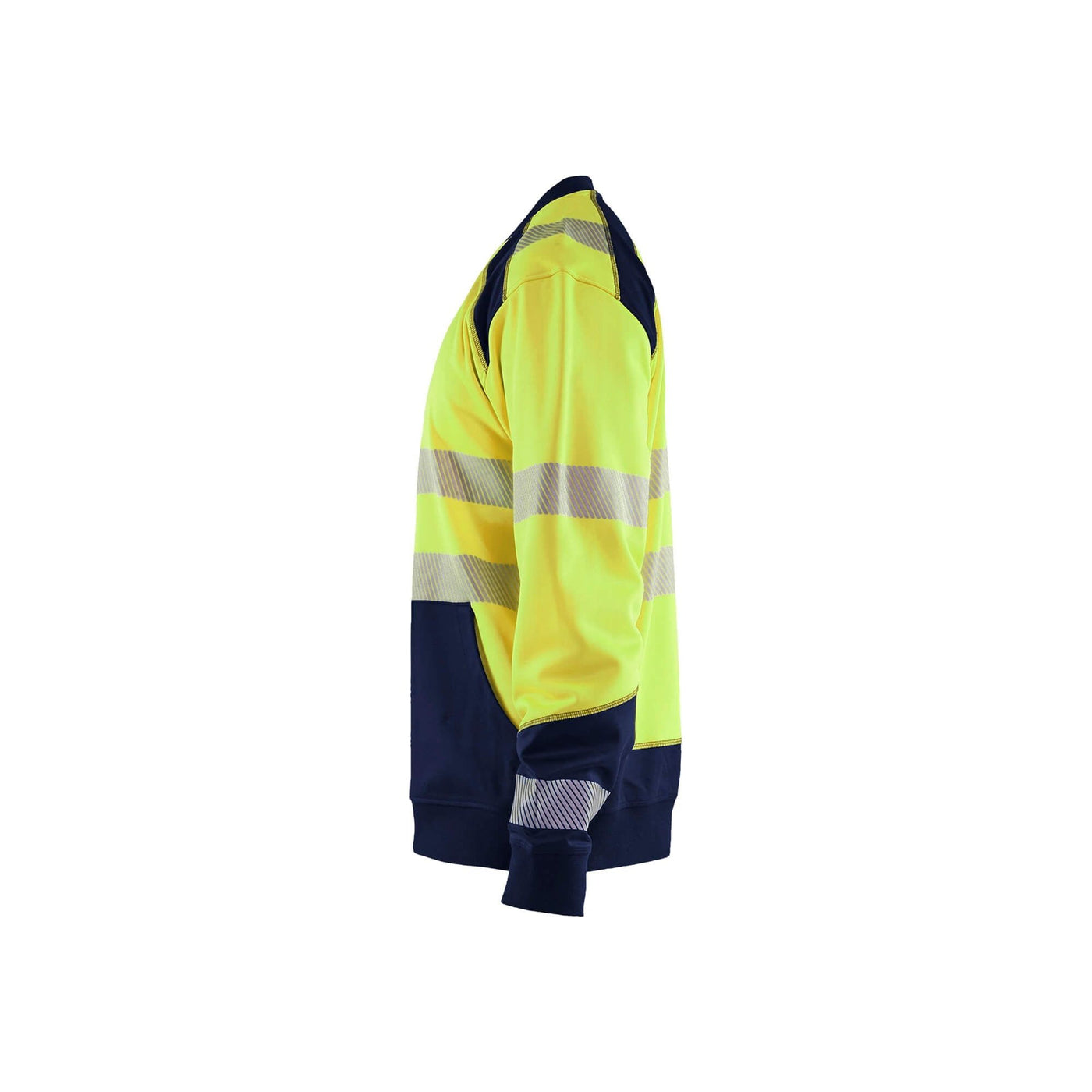 Blaklader 35412528 Hi-Vis Work Sweatshirt Yellow/Navy Blue Left #colour_yellow-navy-blue