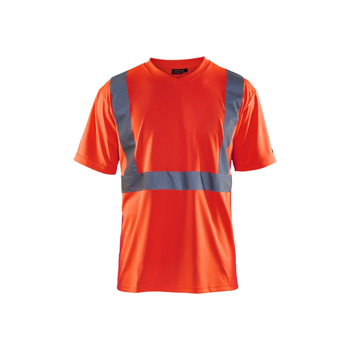 Blaklader 33131009 Hi-Vis Work T-Shirt Hi-Vis Red Main #colour_hi-vis-red